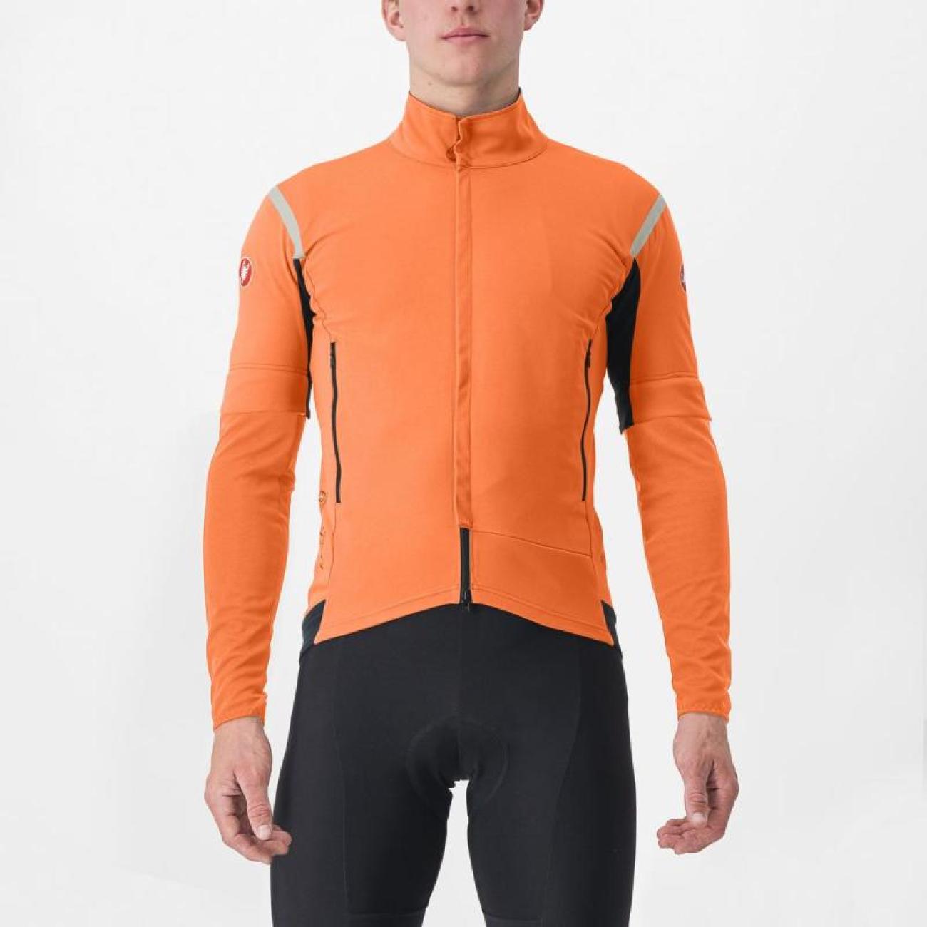 
                CASTELLI Cyklistická zateplená bunda - PERFETTO RoS 2 CONVERTIBLE - oranžová L
            