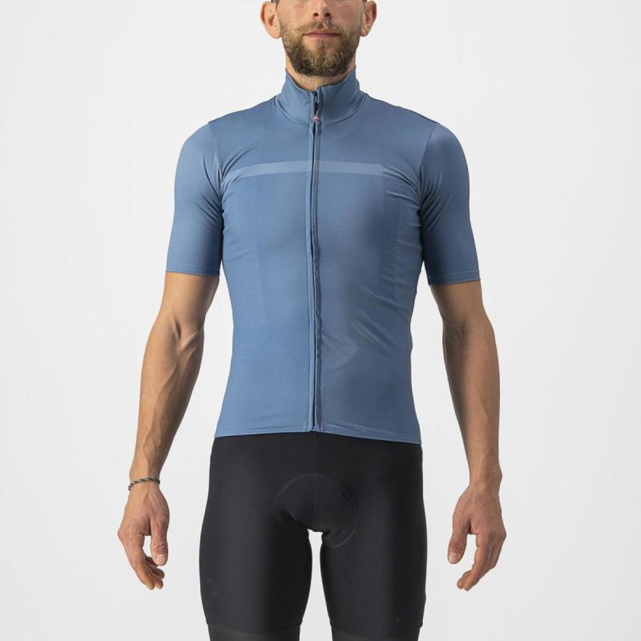 
                CASTELLI Cyklistický dres s krátkym rukávom - PRO THERMAL MID - modrá
            