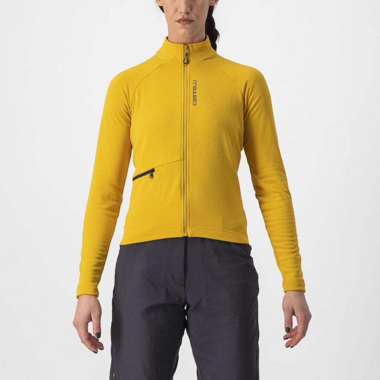CASTELLI Cyklistický dres s dlhým rukávom zimný - UNLIMITED TRAIL W - žltá