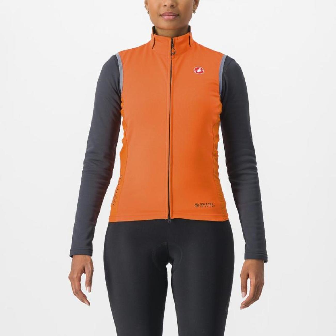 
                CASTELLI Cyklistická vesta - PERFETTO RoS 2 W - oranžová S
            