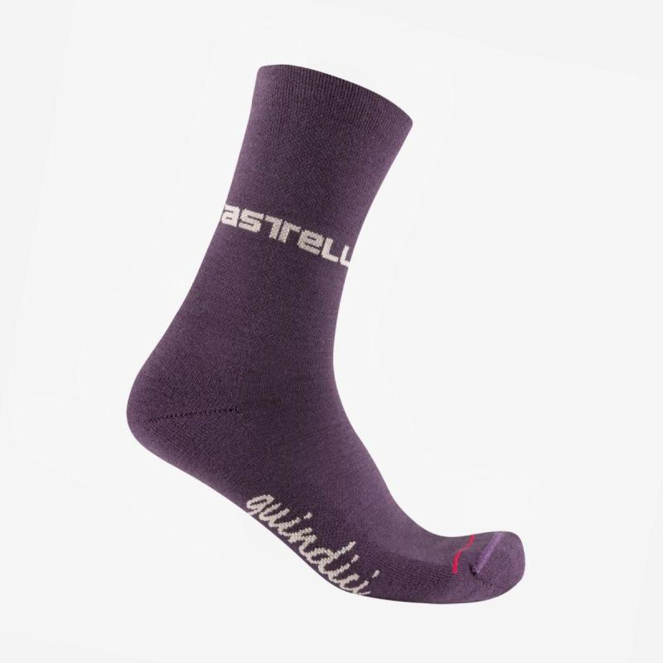 E-shop CASTELLI Cyklistické ponožky klasické - QUINDICI SOFT MERINO W - fialová