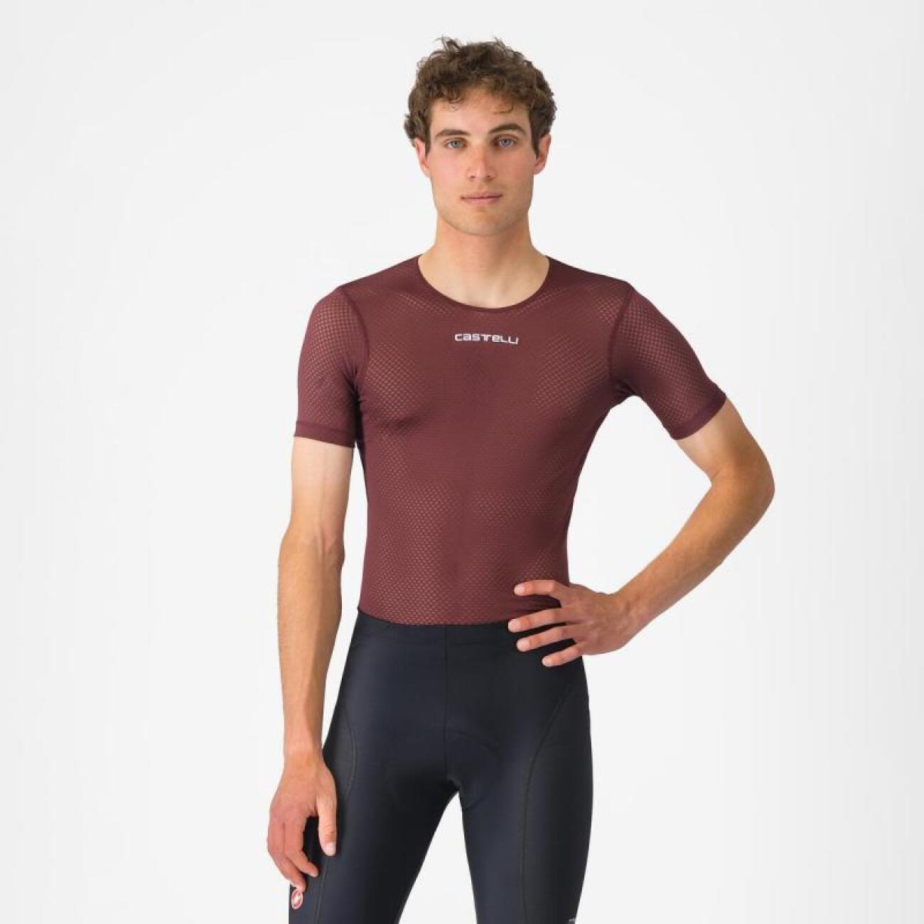 CASTELLI Cyklistické tričko s krátkym rukávom - PRO MESH 2.0 - bordová M
