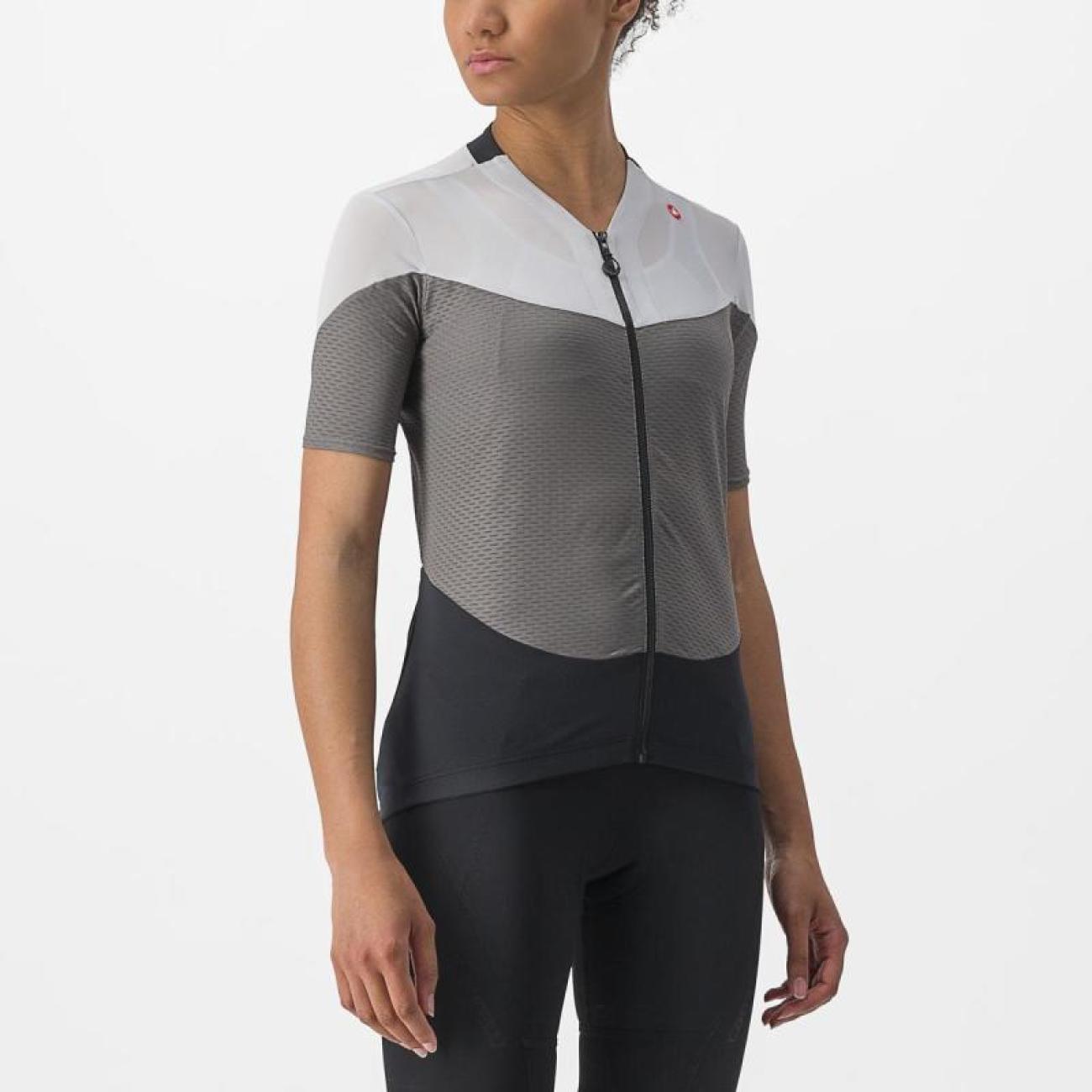 
                CASTELLI Cyklistický dres s krátkym rukávom - GRADIENT COLOR BLOCK - šedá S
            