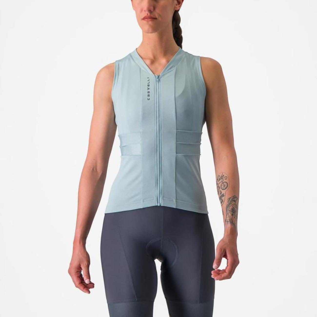 CASTELLI Cyklistický dres bez rukávov - ANIMA 4 - svetlo modrá S