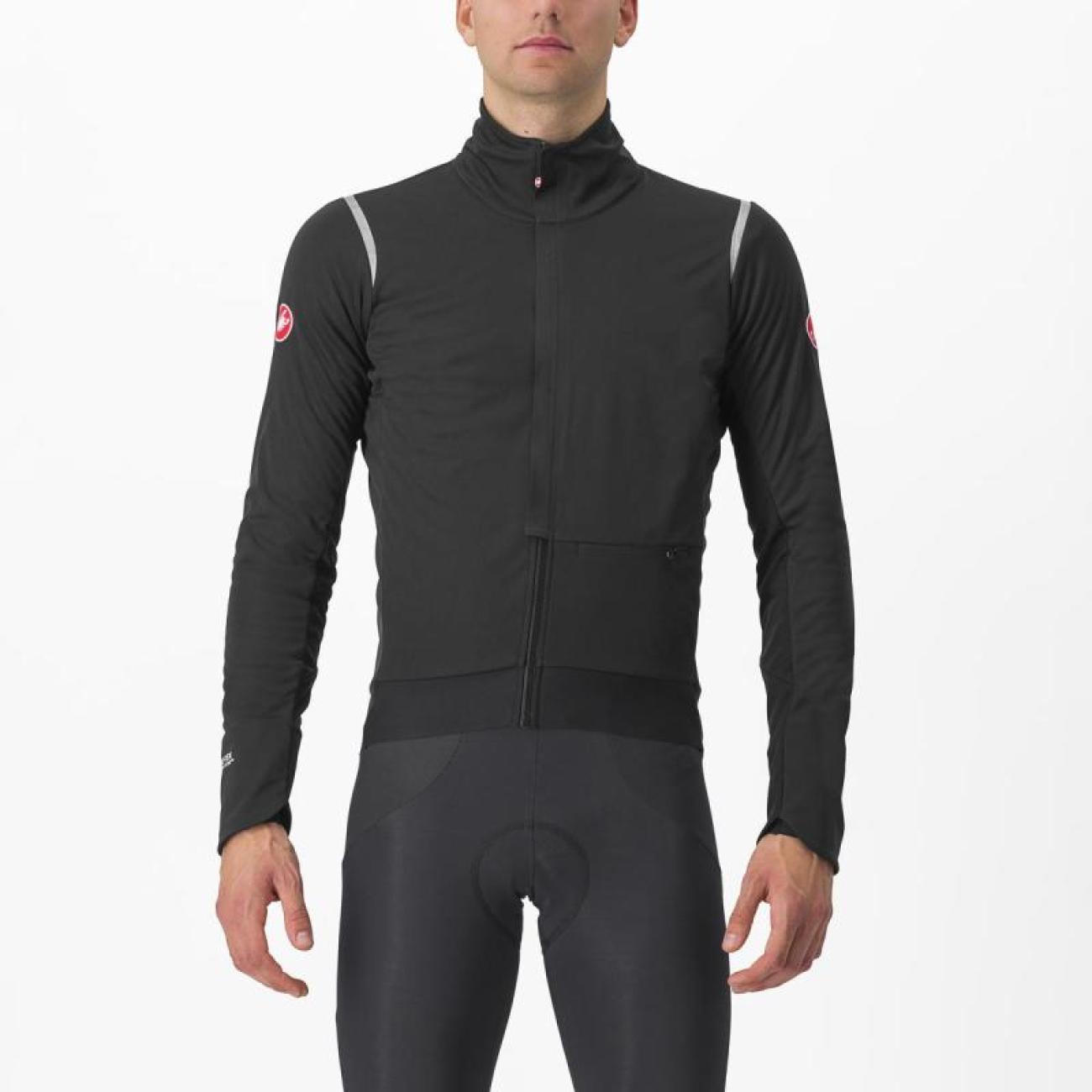 
                CASTELLI Cyklistická zateplená bunda - ALPHA DOPPIO RoS - čierna 3XL
            