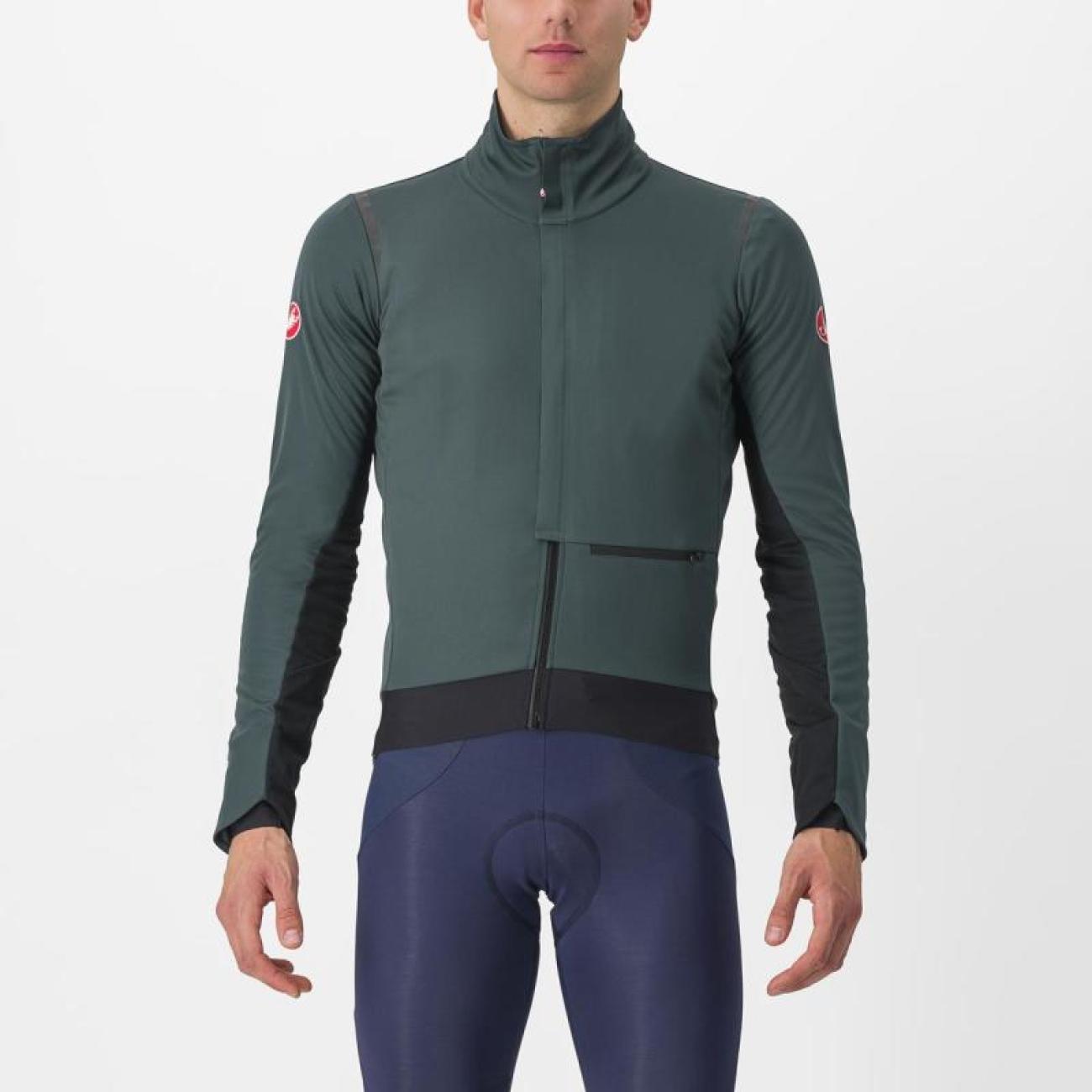 
                CASTELLI Cyklistická zateplená bunda - ALPHA DOPPIO RoS - zelená 2XL
            