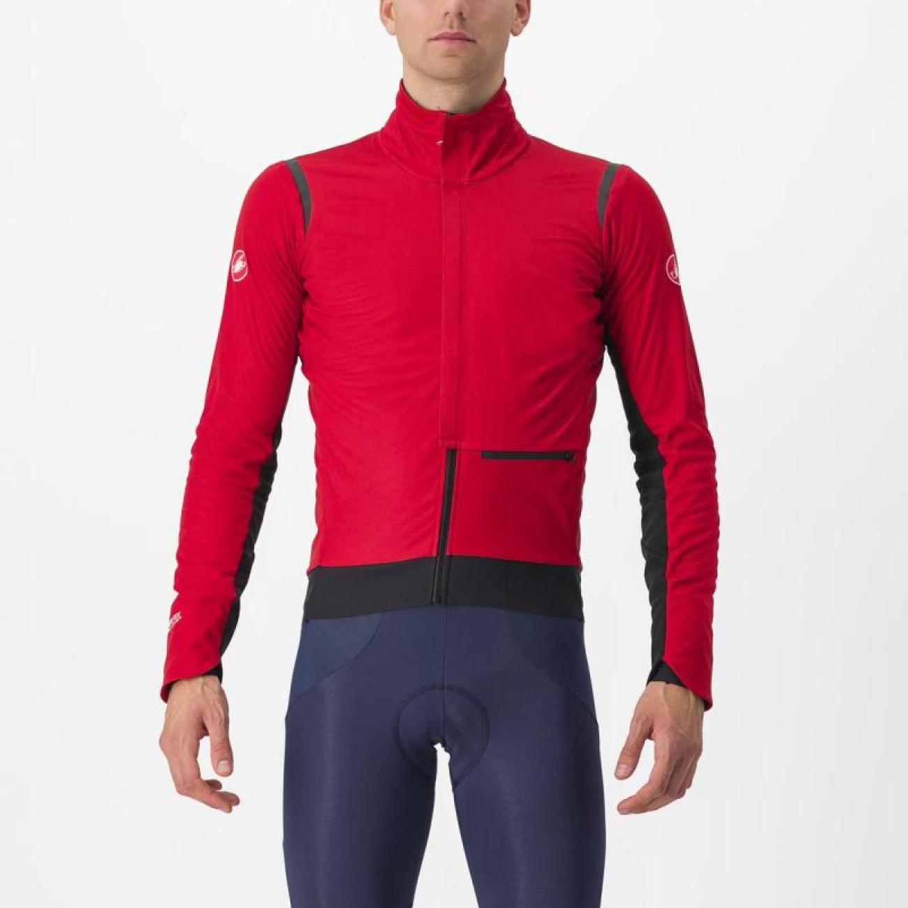 
                CASTELLI Cyklistická zateplená bunda - ALPHA DOPPIO RoS - červená 3XL
            