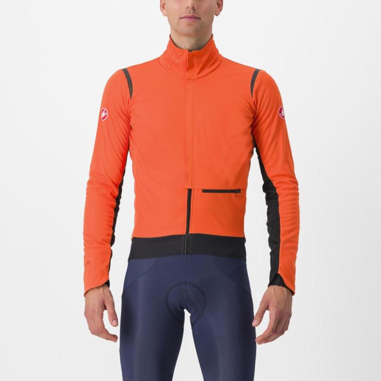 
                CASTELLI Cyklistická zateplená bunda - ALPHA DOPPIO RoS - oranžová
            
