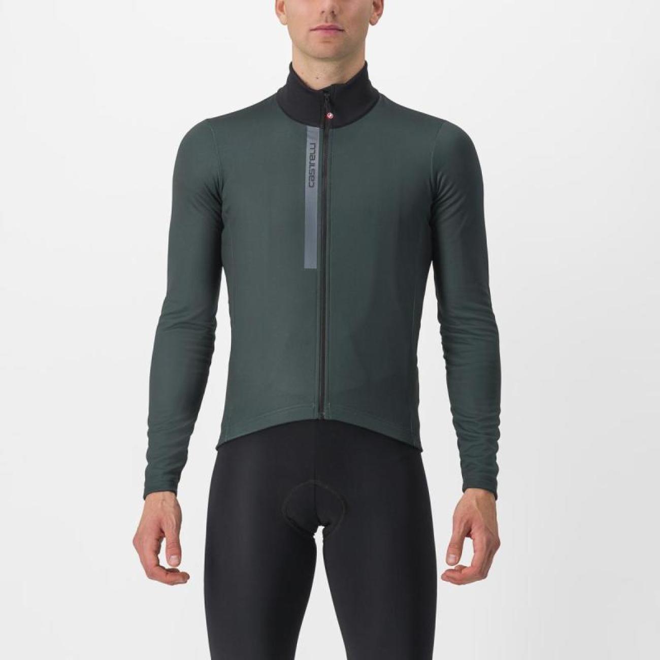 
                CASTELLI Cyklistický dres s dlhým rukávom zimný - ENTRATA THERMAL - zelená 3XL
            