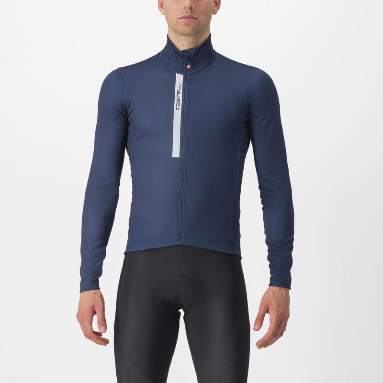 CASTELLI Cyklistický dres s dlhým rukávom zimný - ENTRATA THERMAL - modrá 2XL