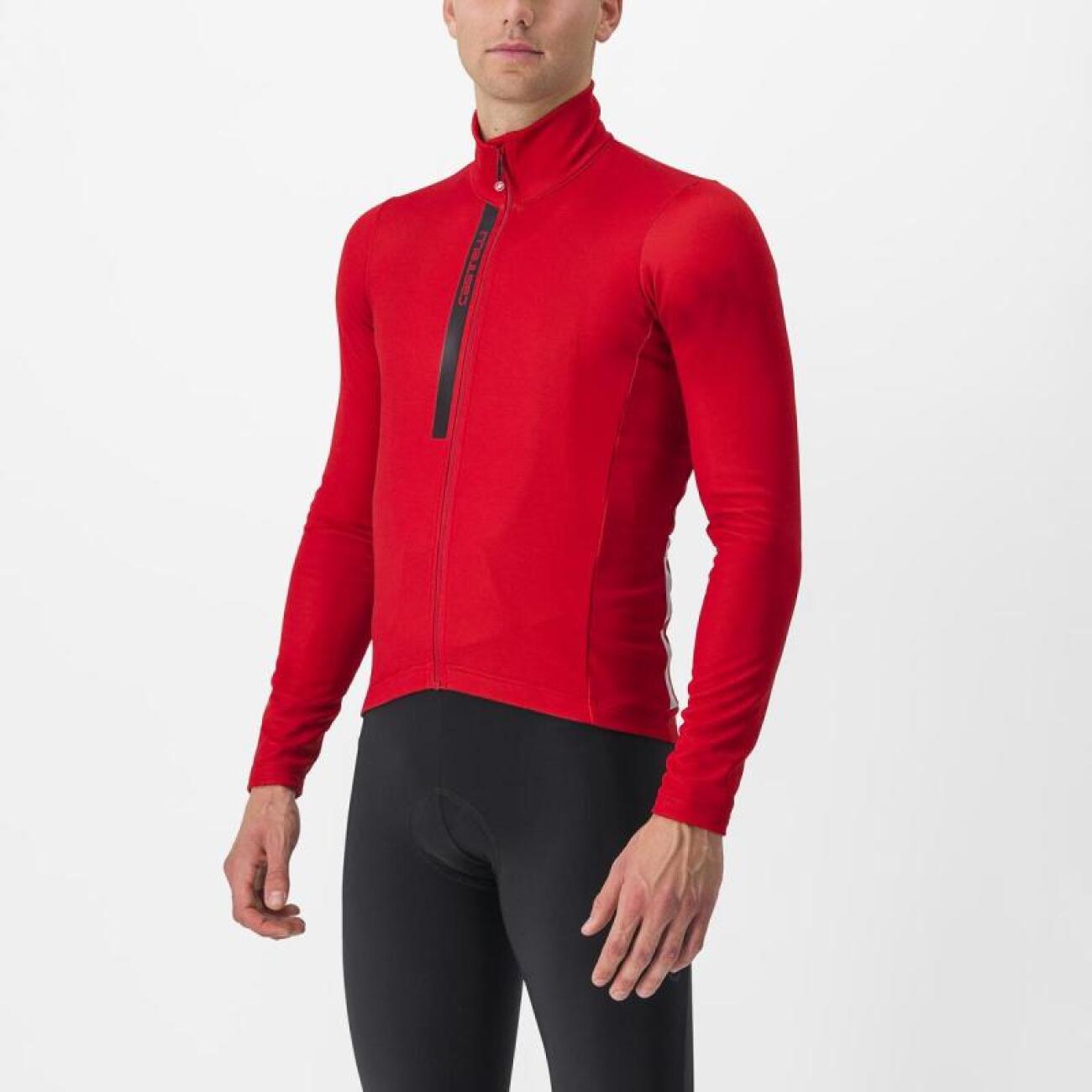 CASTELLI Cyklistický dres s dlhým rukávom zimný - ENTRATA THERMAL - červená 3XL