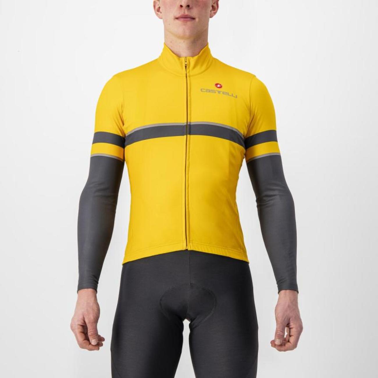 
                CASTELLI Cyklistický dres s dlhým rukávom zimný - RETTA - žltá
            