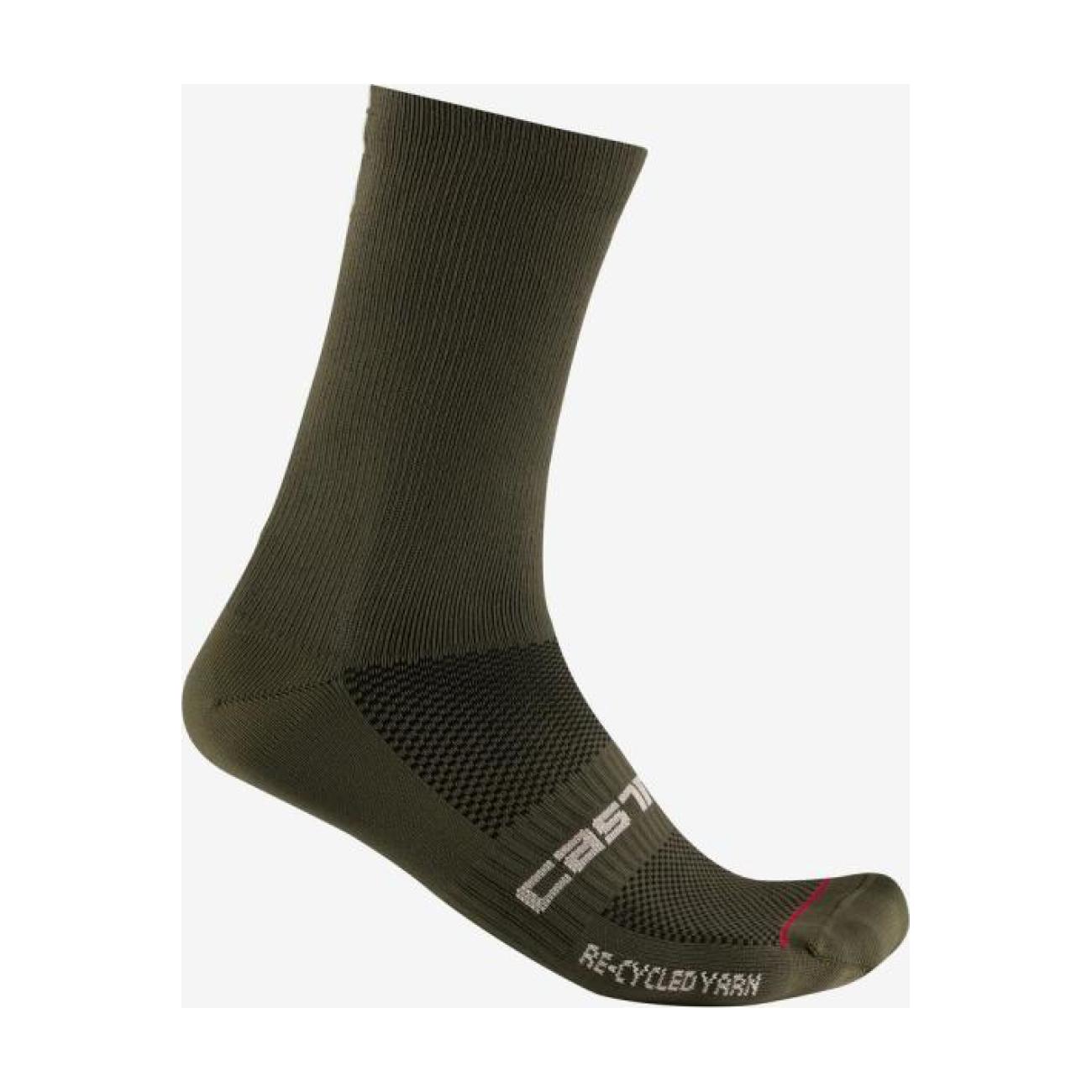 CASTELLI Cyklistické ponožky klasické - RE-CYCLE THERMAL 18 - hnedá
