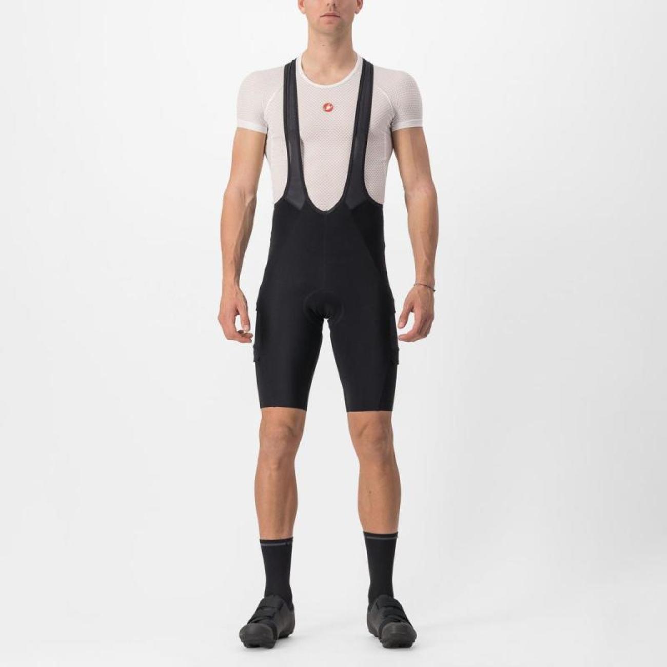 CASTELLI Cyklistické nohavice krátke s trakmi - UNLIMITED THERMAL - čierna