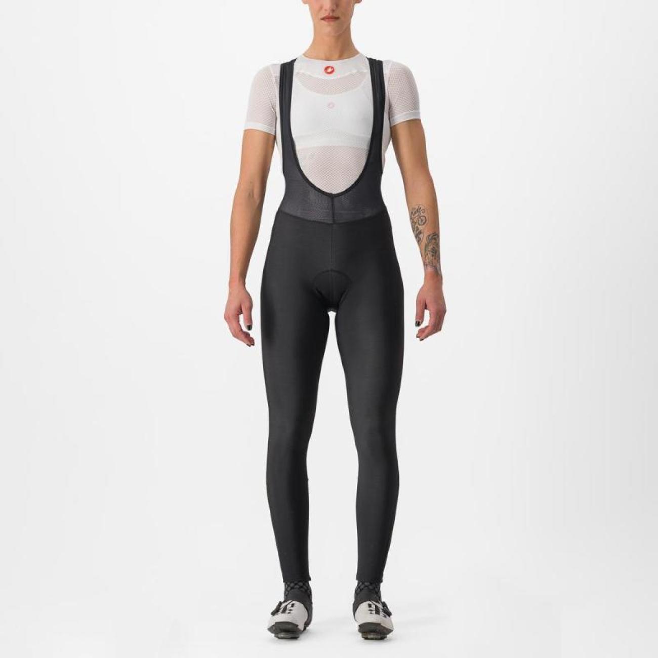CASTELLI Cyklistické nohavice dlhé s trakmi - ENTRATA W - čierna