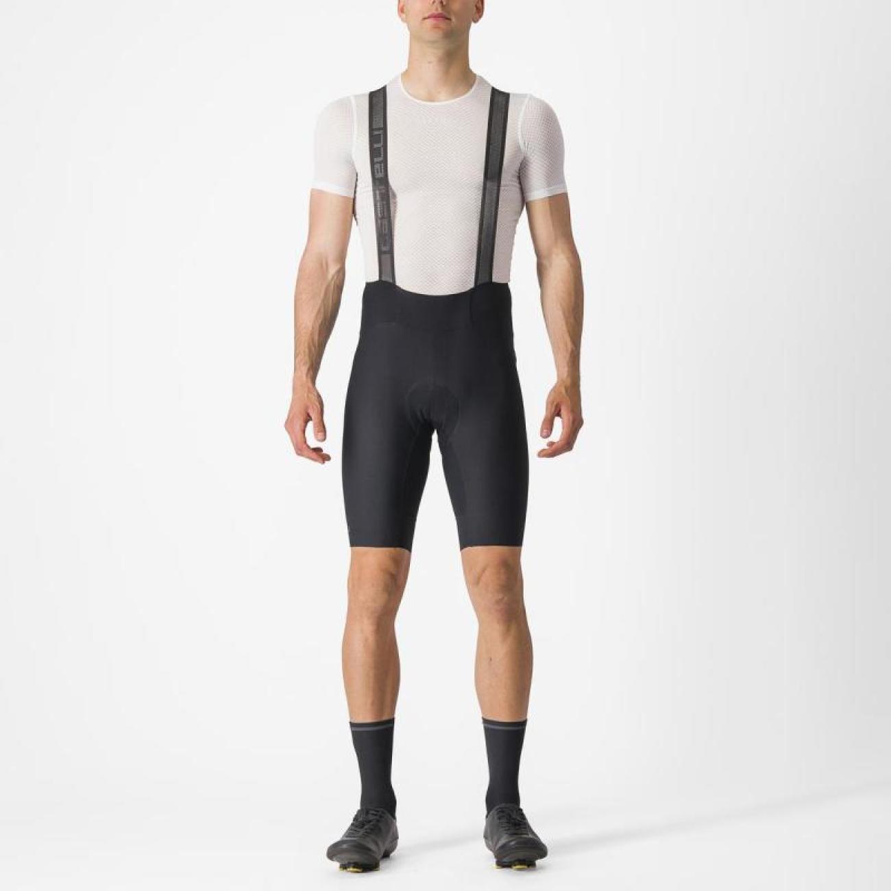 
                CASTELLI Cyklistické nohavice krátke s trakmi - ESPRESSO - čierna XL
            