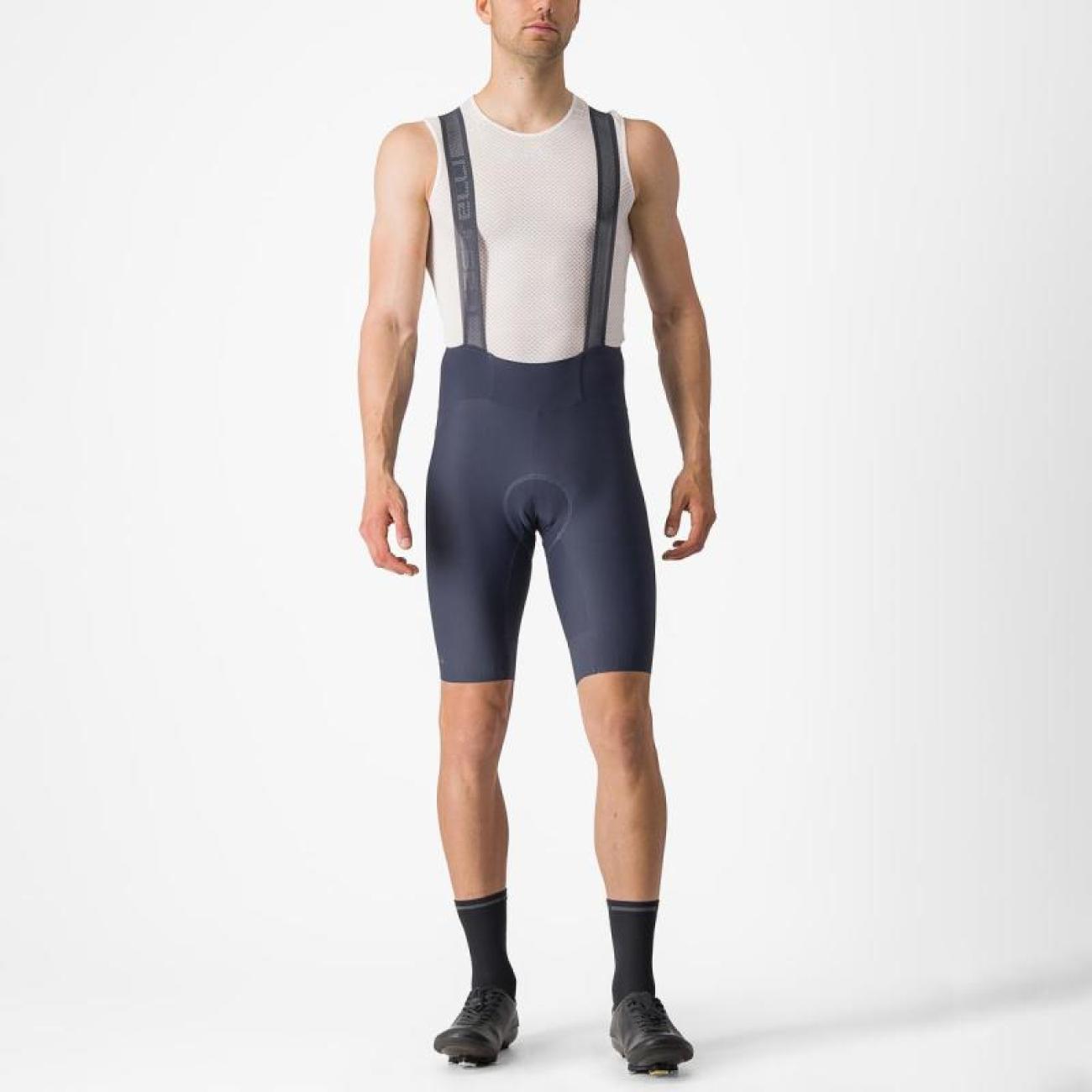 
                CASTELLI Cyklistické nohavice krátke s trakmi - modrá XL
            