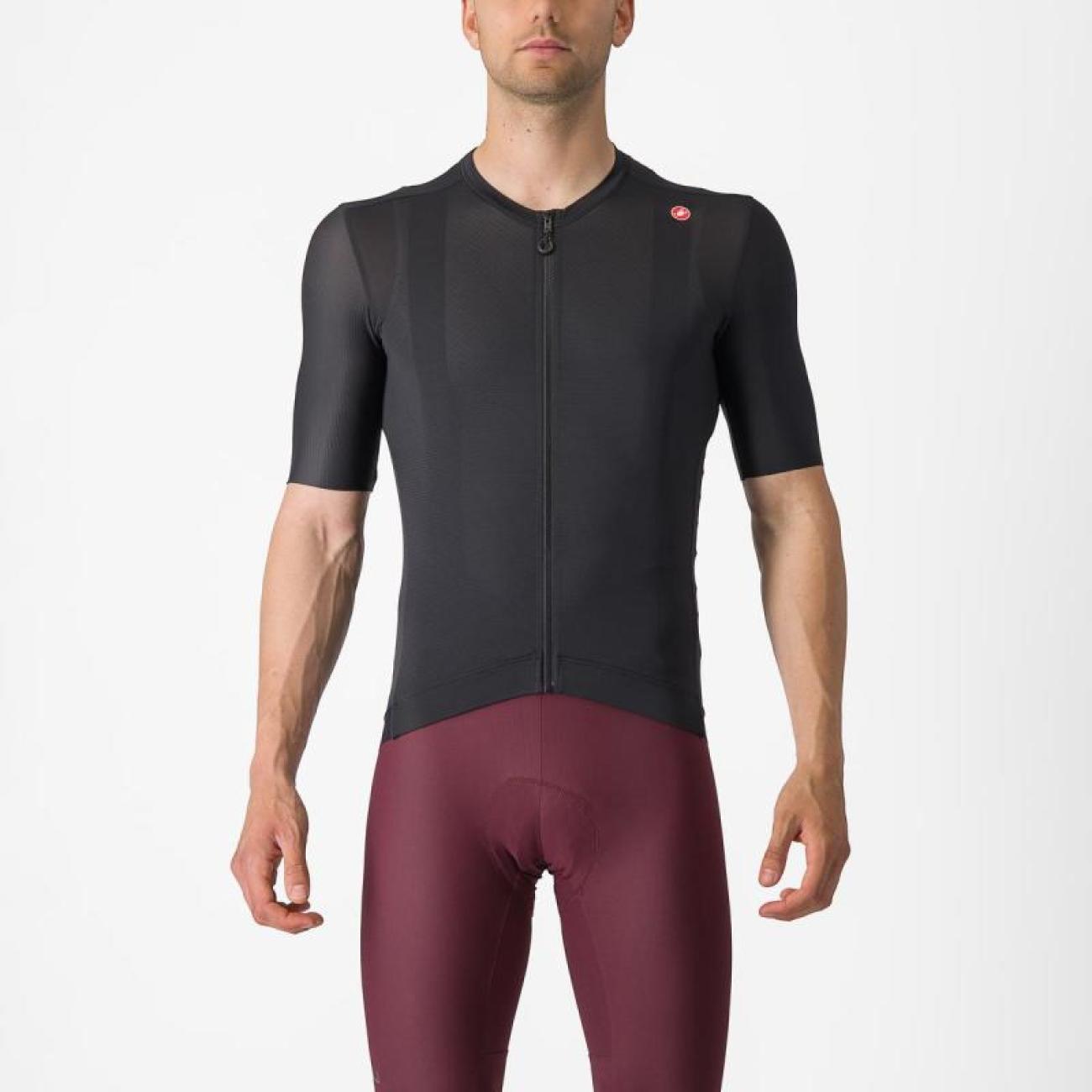 
                CASTELLI Cyklistický dres s krátkym rukávom - ESPRESSO - antracitová 2XL
            