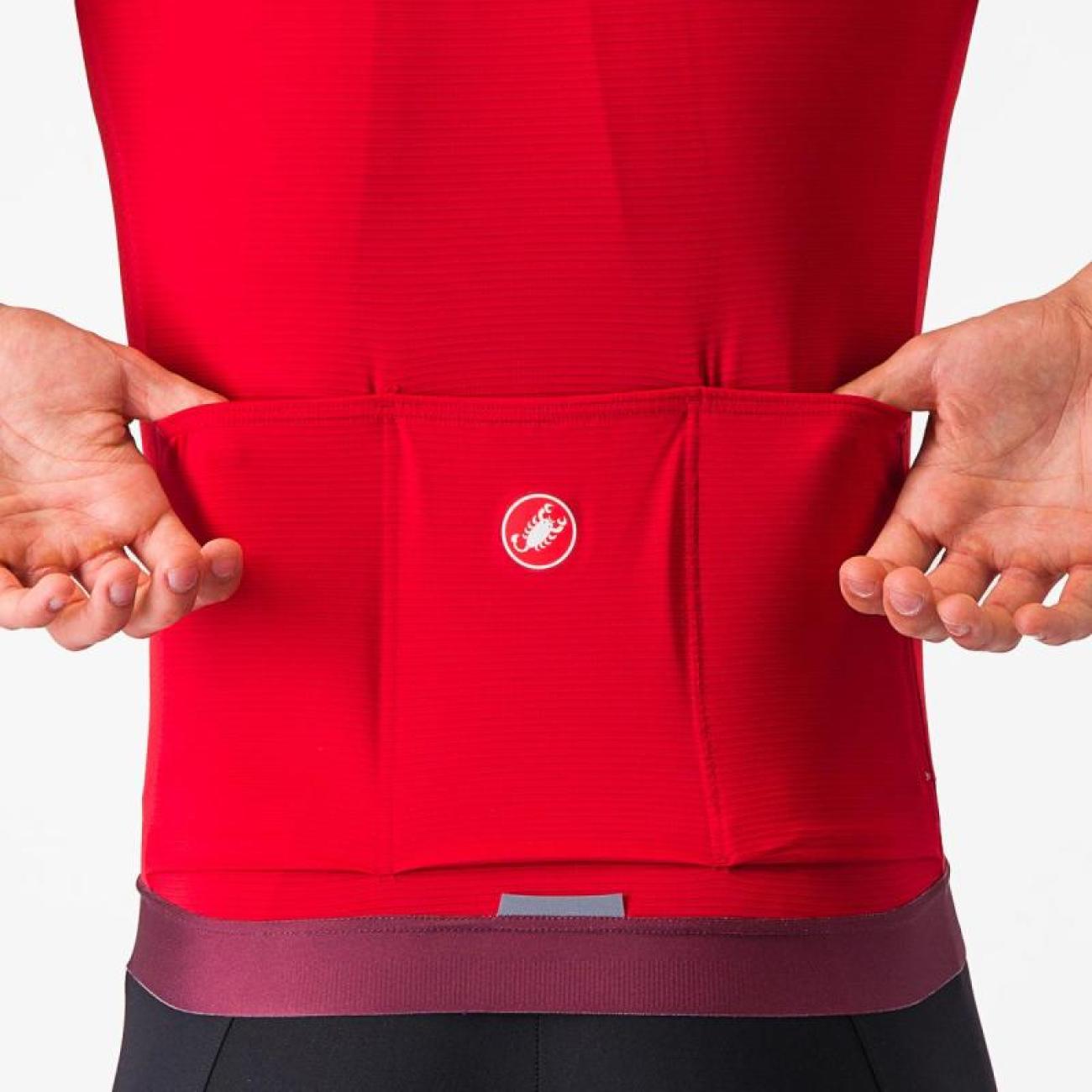 CASTELLI Cyklistický dres s krátkym rukávom - ESPRESSO - červená