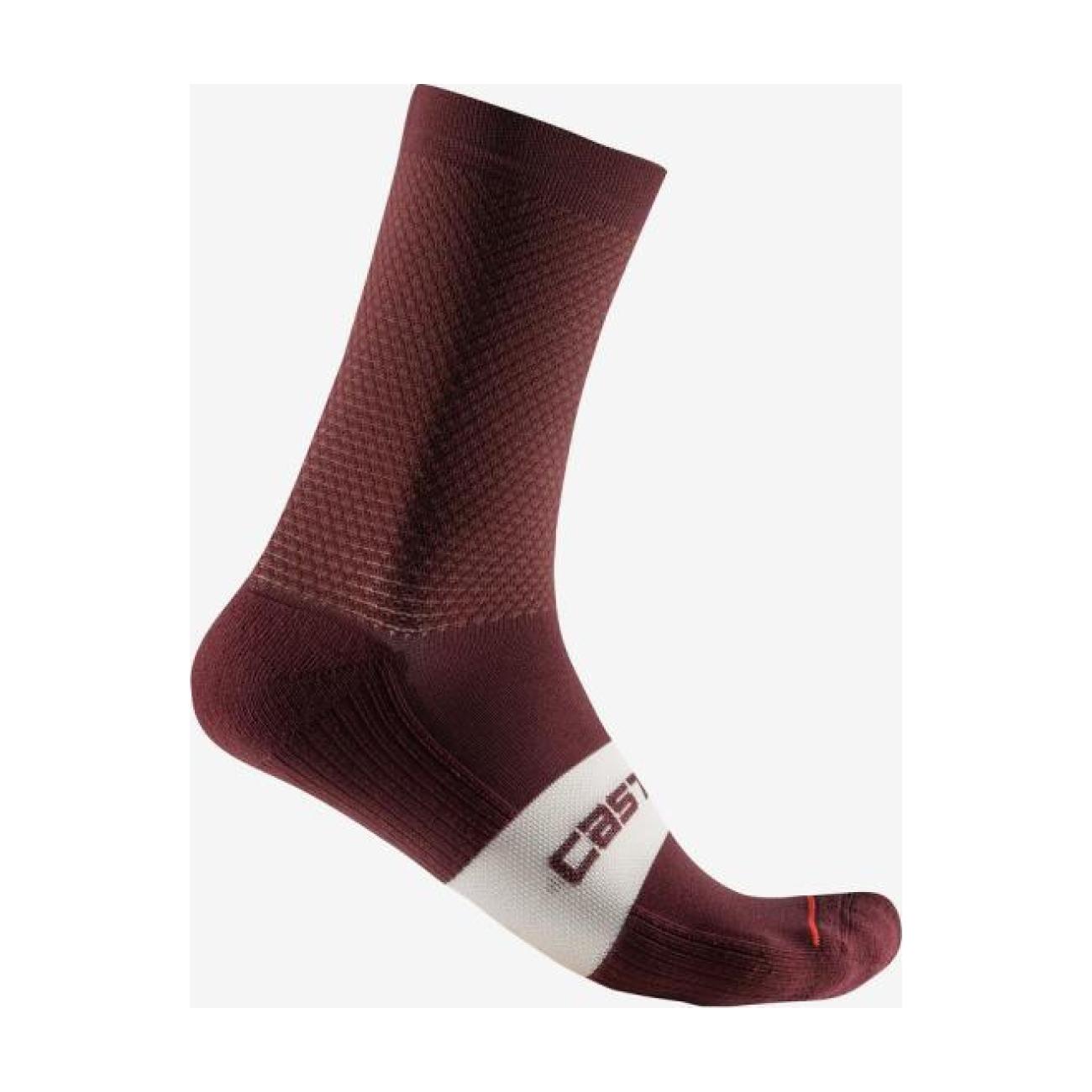 
                CASTELLI Cyklistické ponožky klasické - ESPRESSO 15 - bordová
            