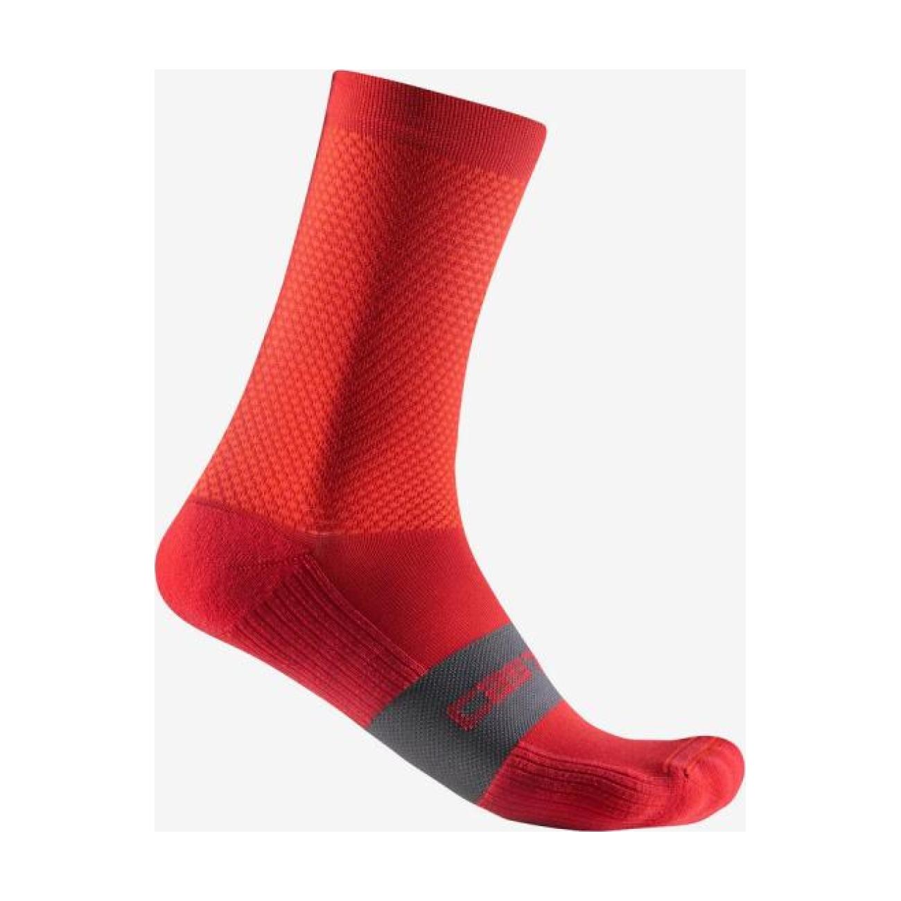 
                CASTELLI Cyklistické ponožky klasické - ESPRESSO 15 - červená S-M
            