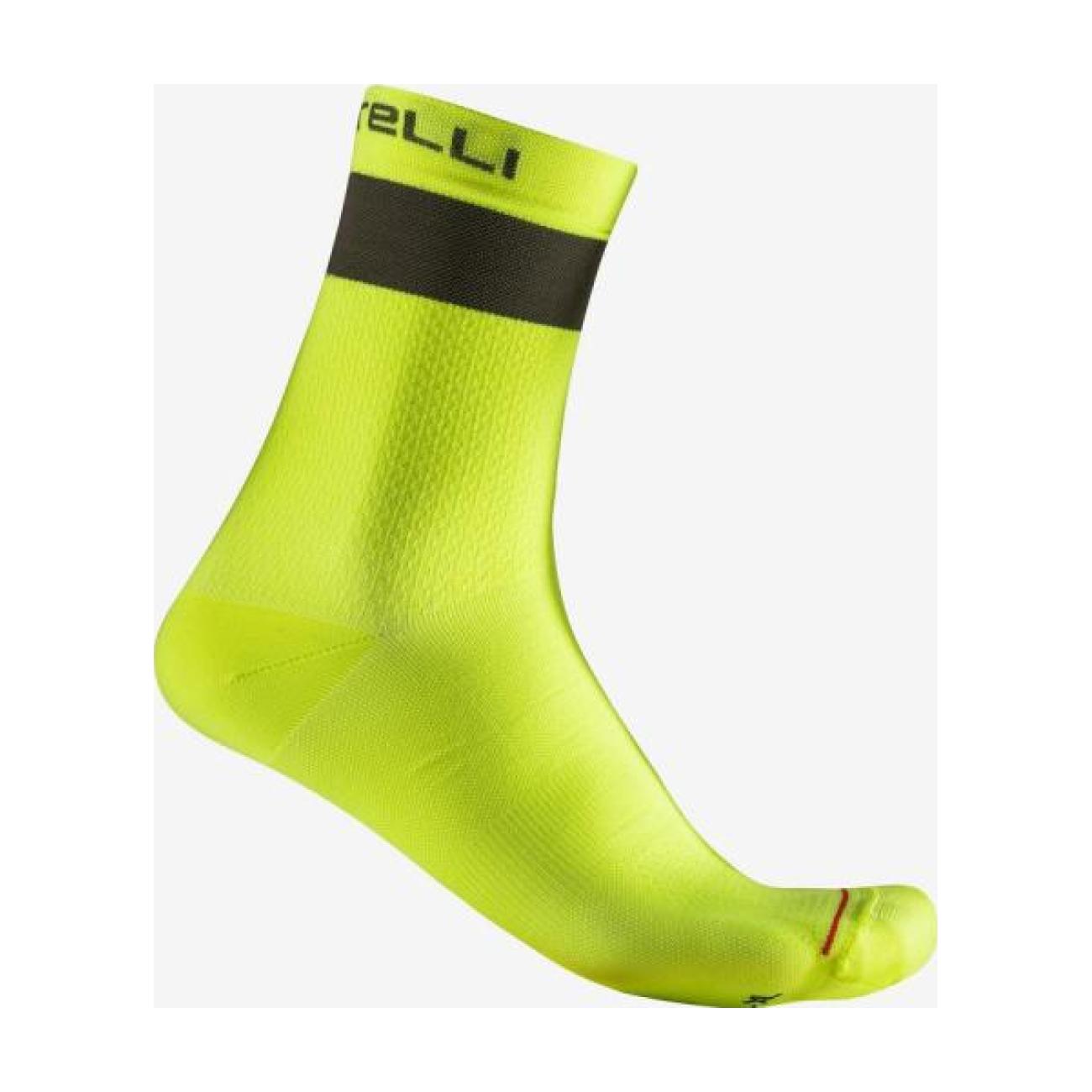 CASTELLI Cyklistické ponožky klasické - PROLOGO LITE 15 - žltá L-XL