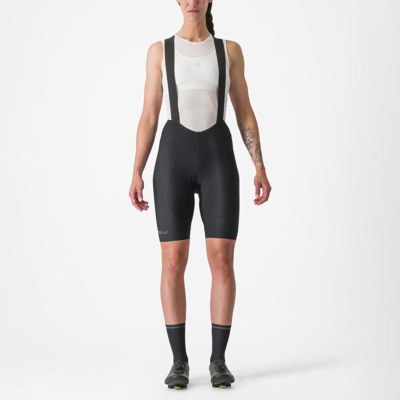 
                CASTELLI Cyklistické nohavice krátke s trakmi - ESPRESSO W DT - čierna XS
            
