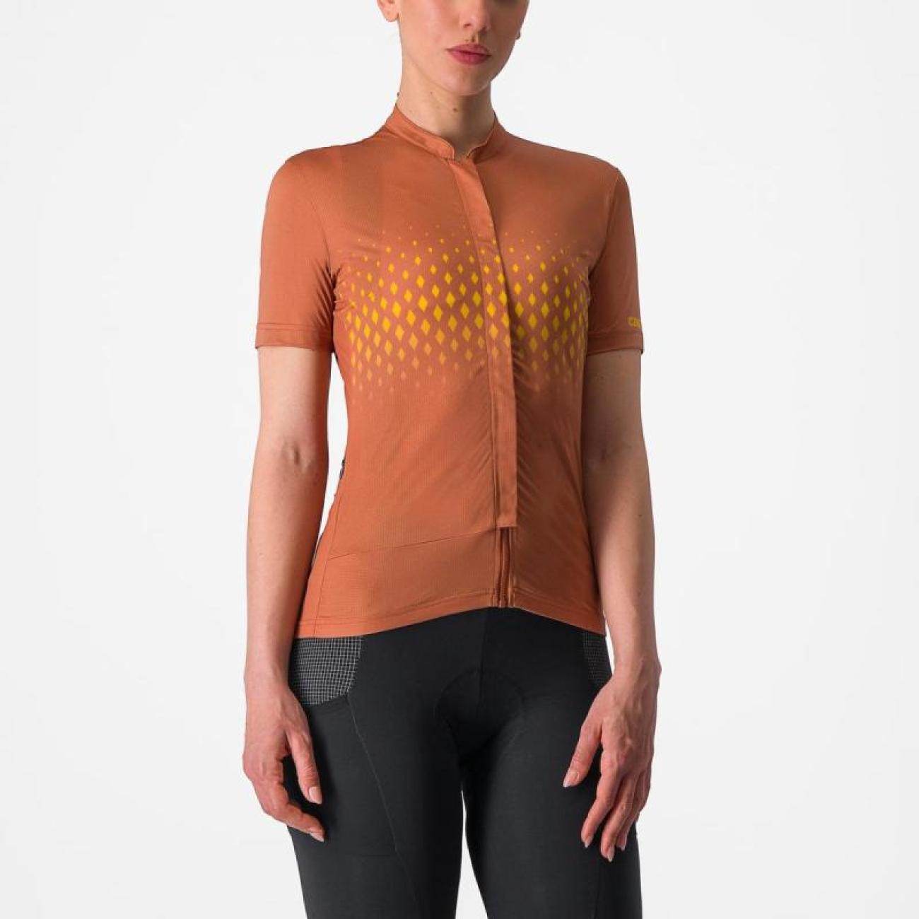 CASTELLI Cyklistický dres s krátkym rukávom - UNLIMITED SENTIERO 3 - oranžová S