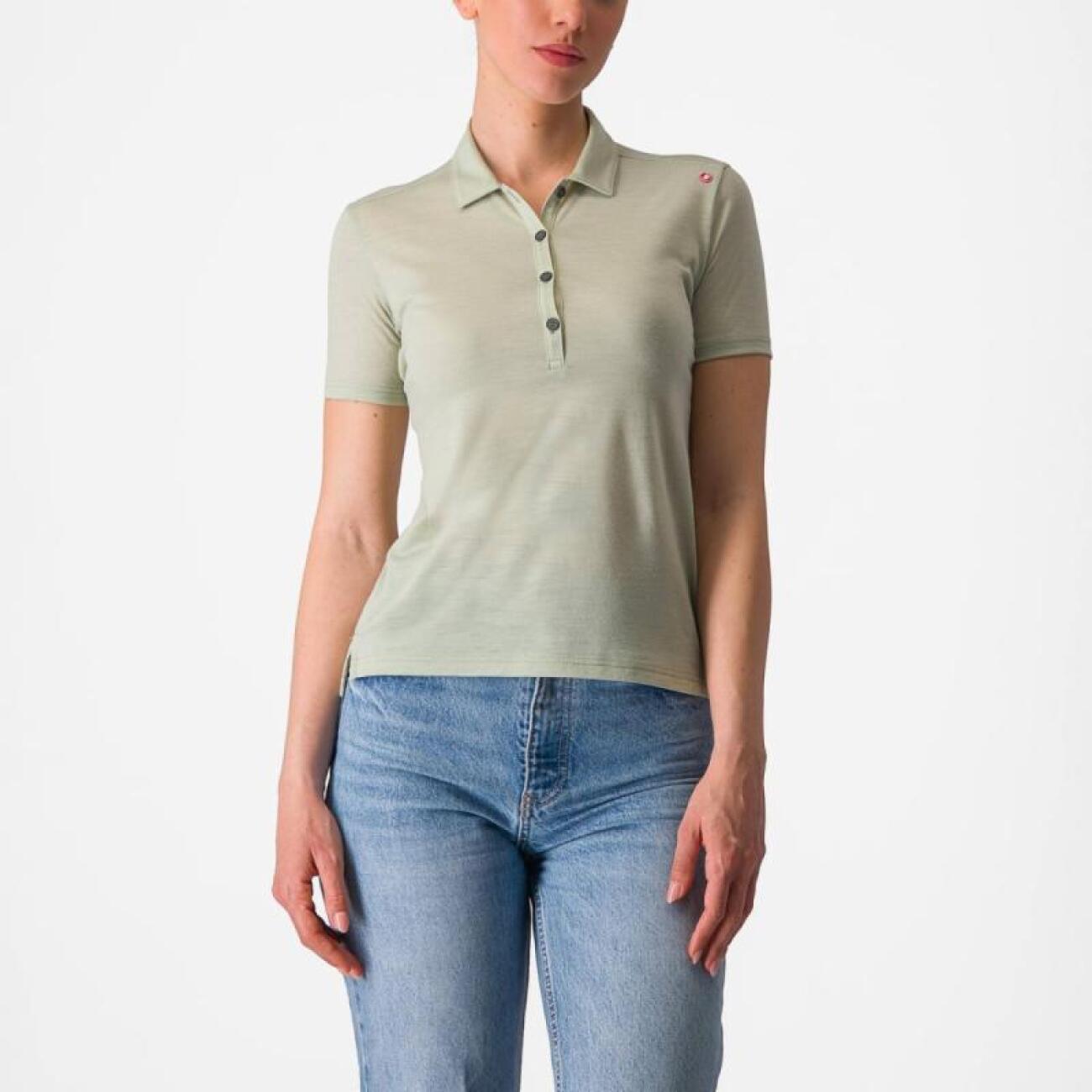 CASTELLI polokošela - MERINO W POLO - zelená