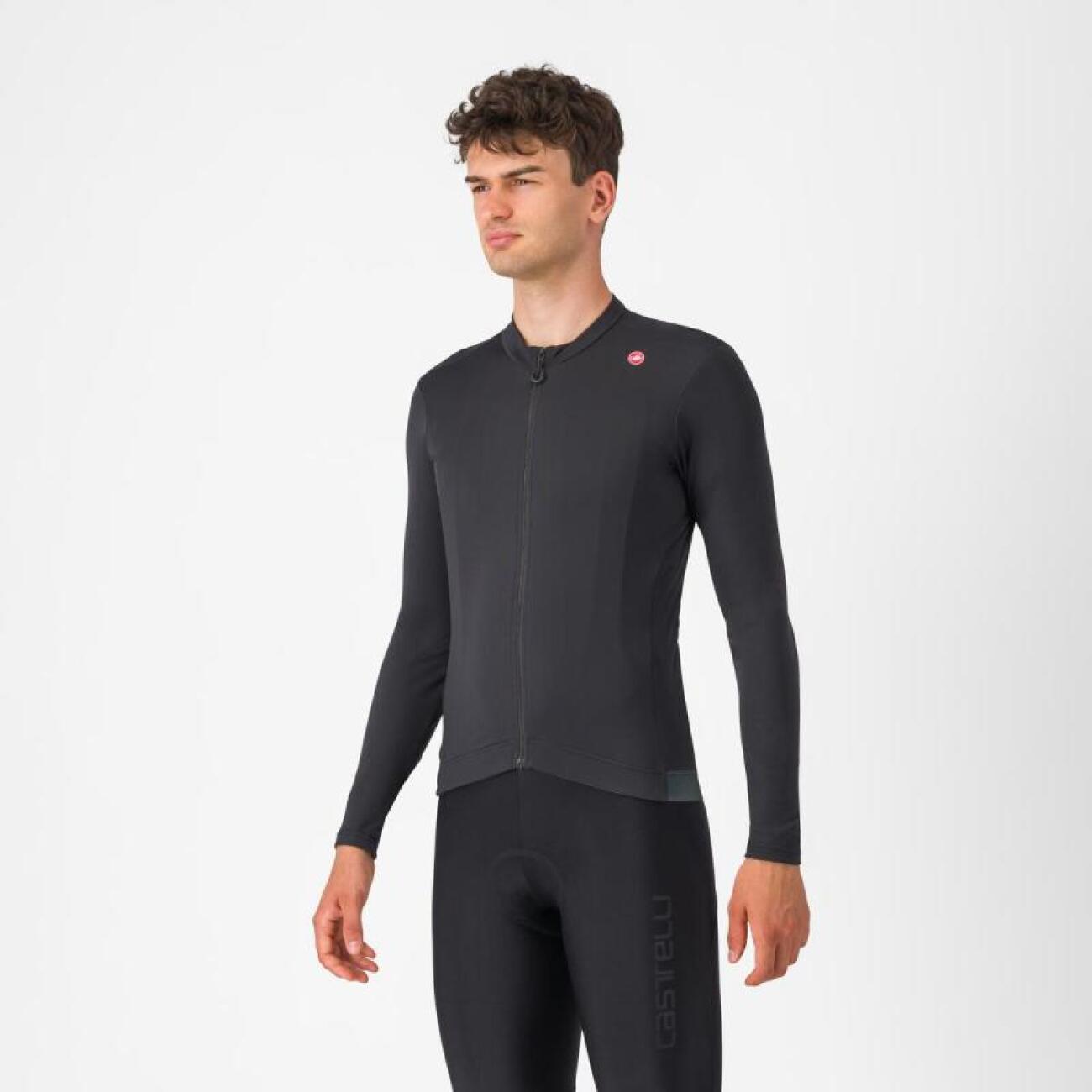 CASTELLI Cyklistický dres s dlhým rukávom zimný - ESPRESSO THERMAL - antracitová