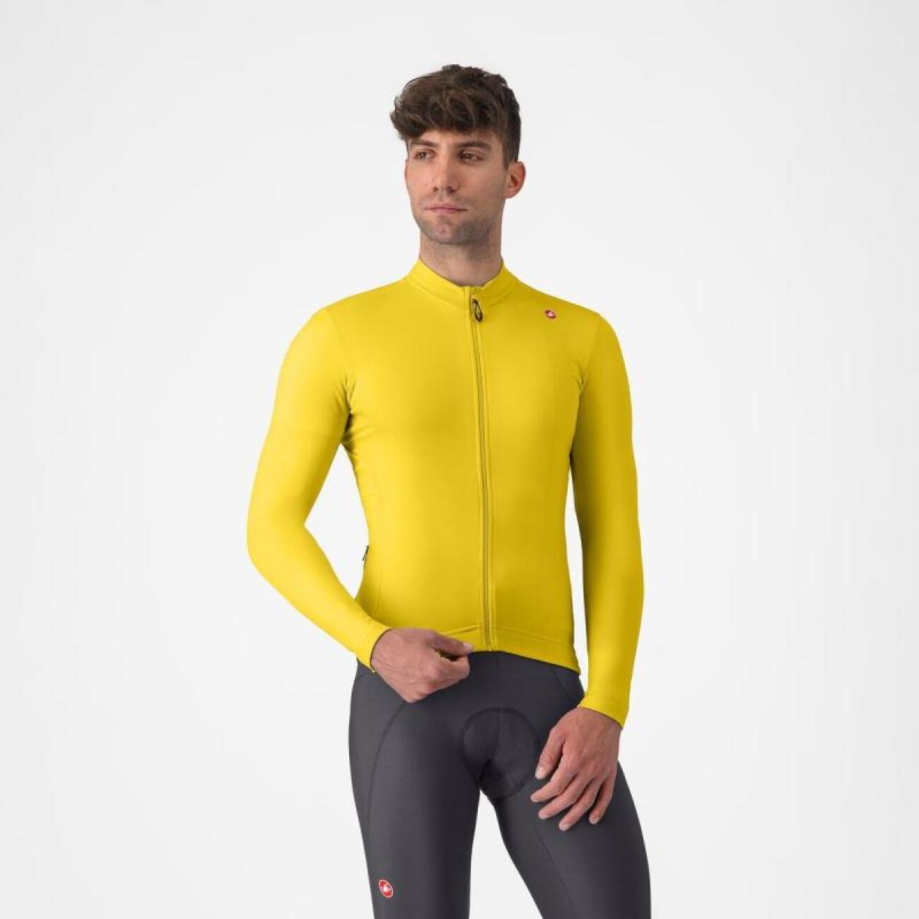 CASTELLI Cyklistický dres s dlhým rukávom zimný - ESPRESSO THERMAL - žltá 3XL