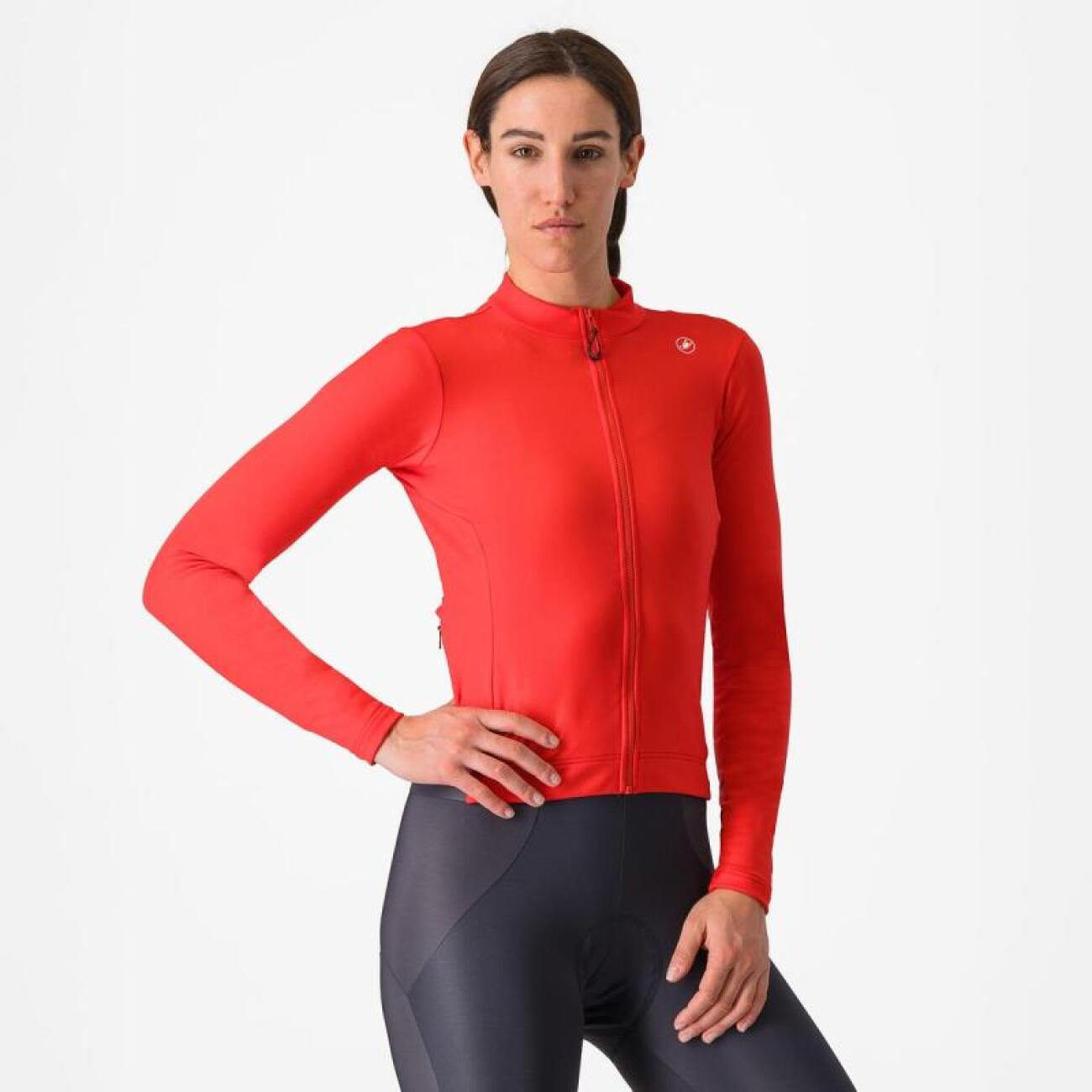 CASTELLI Cyklistický dres s dlhým rukávom zimný - ESPRESSO THERMAL W - oranžová