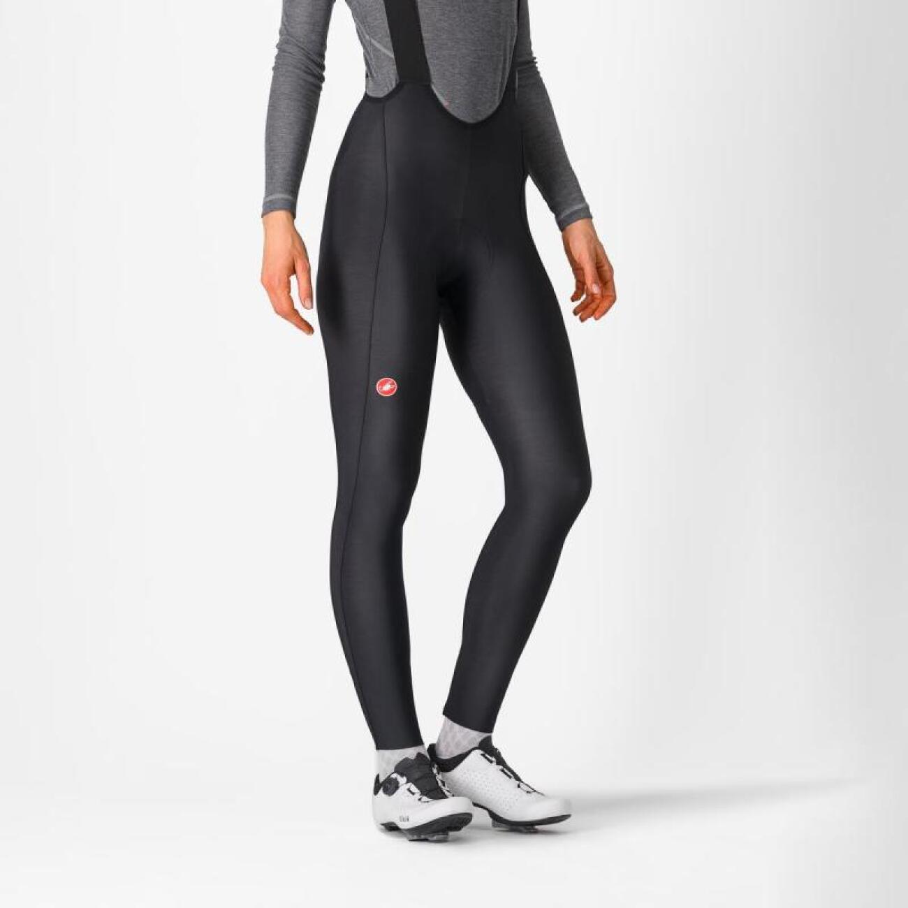 CASTELLI Cyklistické nohavice dlhé s trakmi - ESPRESSO DT W - čierna