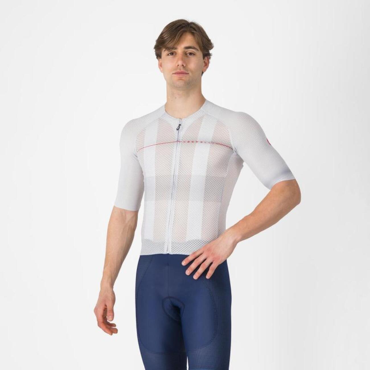 CASTELLI Cyklistický dres s krátkym rukávom - CLIMBER´S A/C - strieborná/šedá