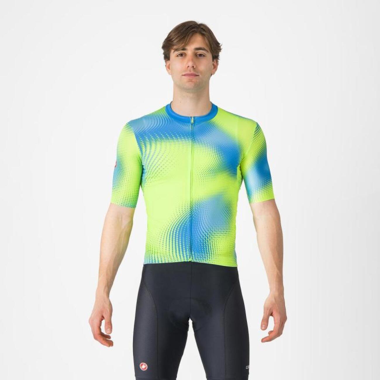 CASTELLI Cyklistický dres s krátkym rukávom - VORTICE - modrá/žltá