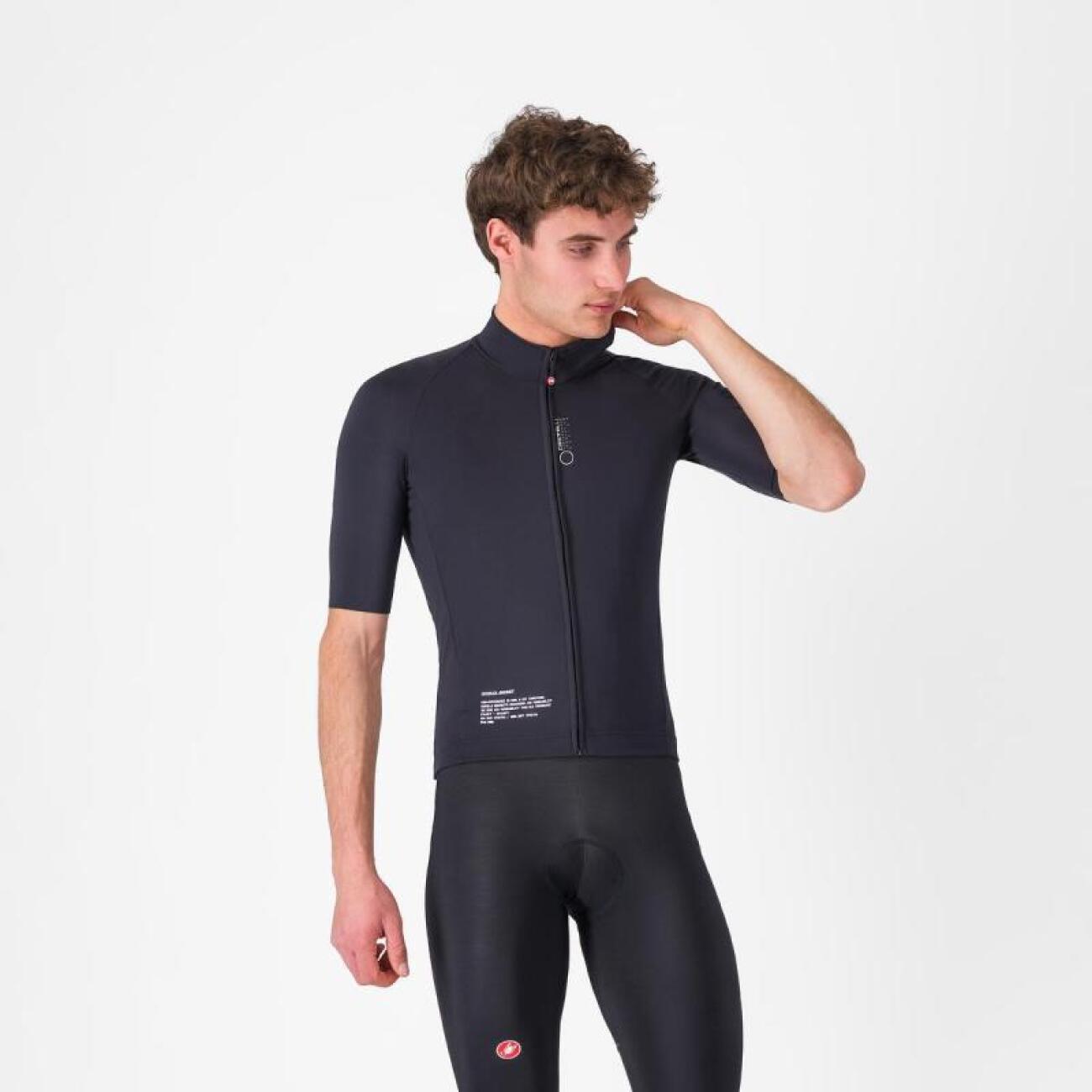 CASTELLI Cyklistická vetruodolná bunda - DO.DI.CI. SHORT SLEEVE - čierna