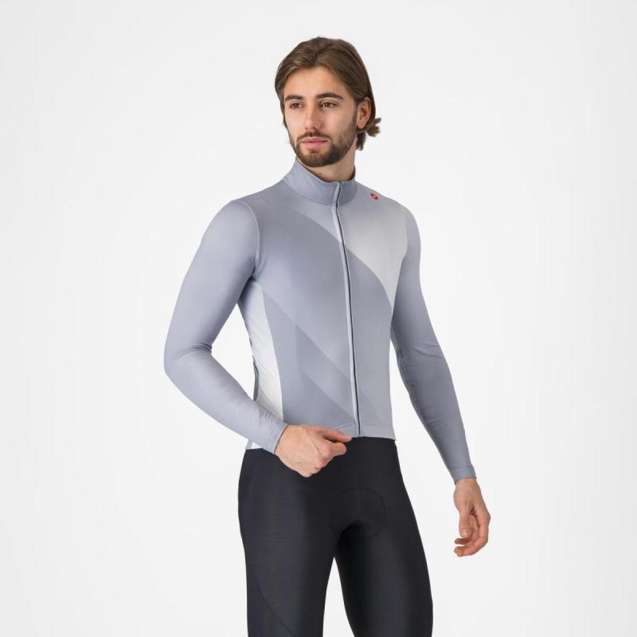 CASTELLI Cyklistický dres s dlhým rukávom zimný - AMPLIFY - šedá