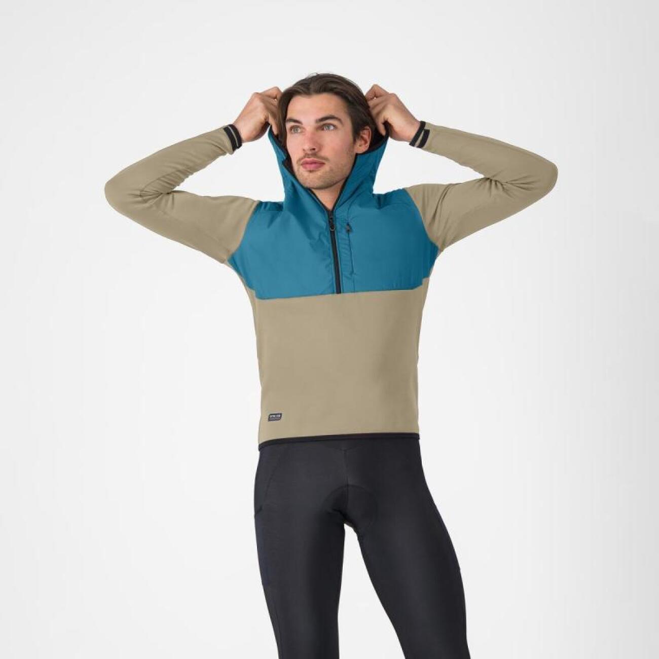 CASTELLI mikina - UNLIMITED ROAM - zelená/modrá 2XL
