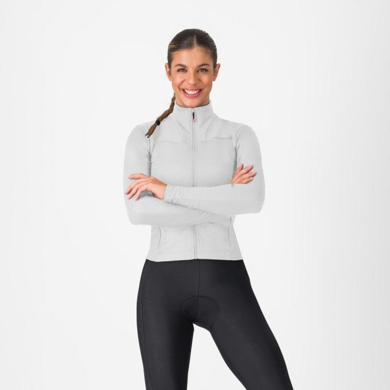 CASTELLI Cyklistický dres s dlhým rukávom zimný - SFIDA 3 - strieborná XL