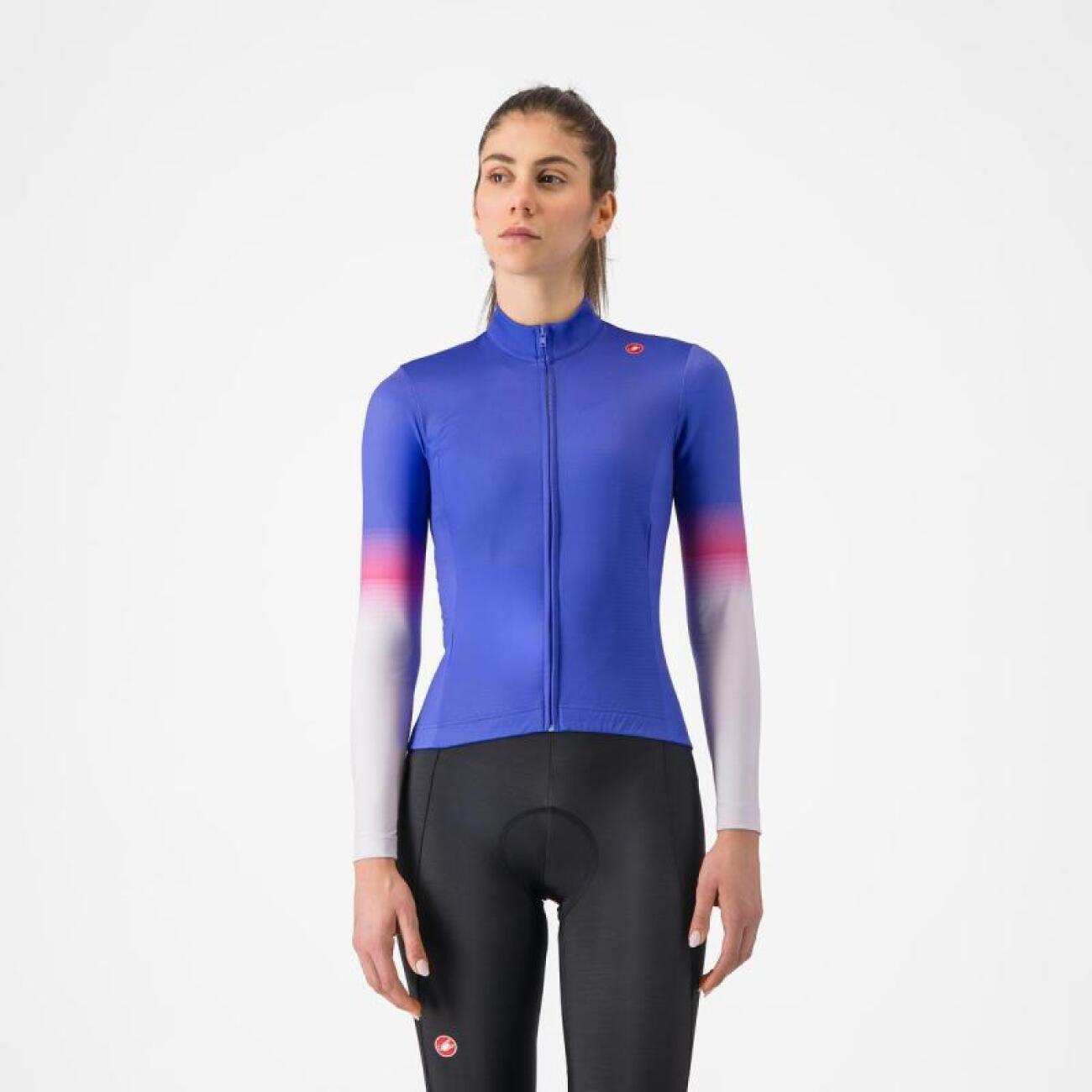 CASTELLI Cyklistický dres s dlhým rukávom zimný - CORSO THERMAL - fialová XS