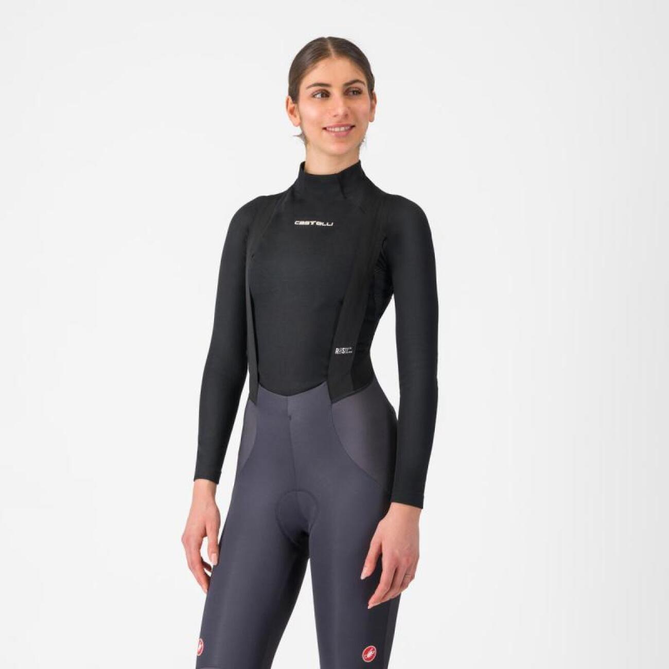 CASTELLI Cyklistické tričko s dlhým rukávom - FLANDERS 2 WARM W - čierna