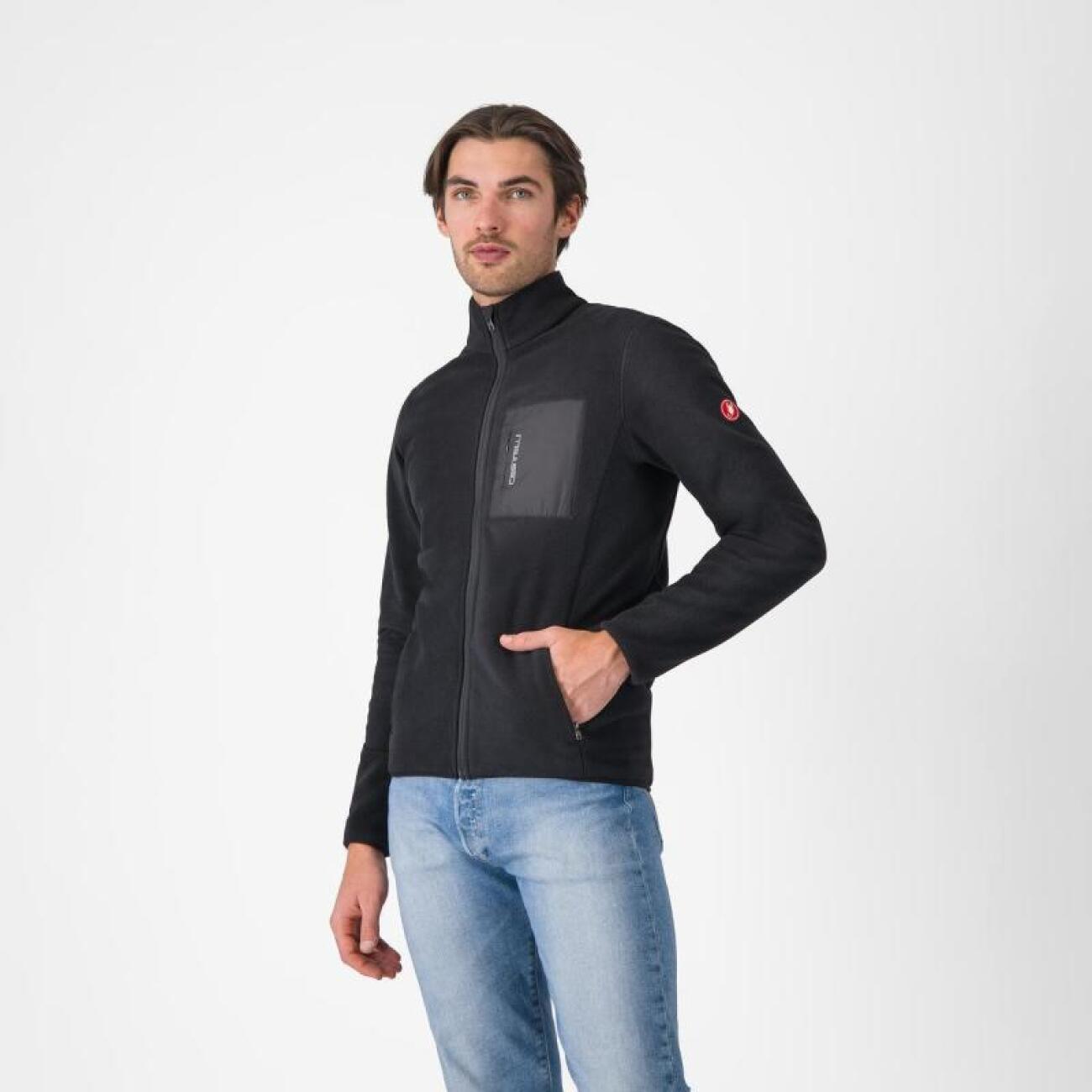 CASTELLI mikina - CLASSICO FLEECE - čierna 2XL