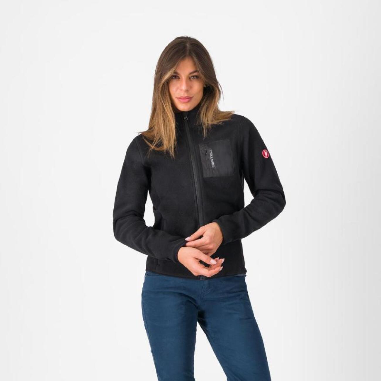CASTELLI mikina - CLASSICO W FLEECE - čierna XS