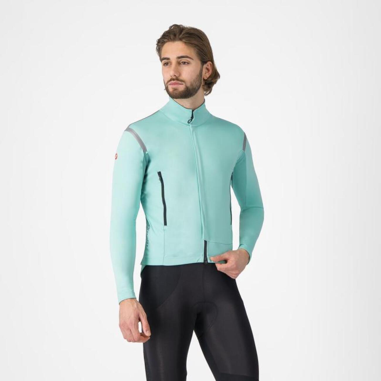 CASTELLI Cyklistická zateplená bunda - PERFETTO ROS 3 - svetlo modrá L