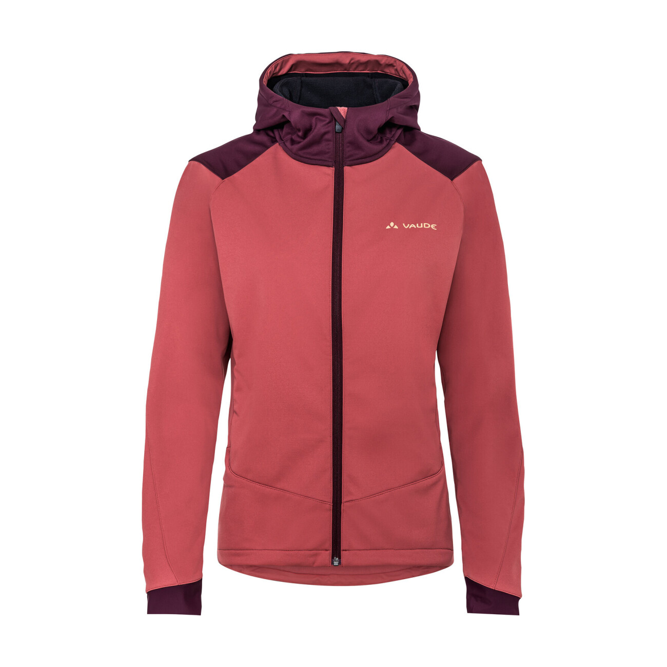 VAUDE Cyklistická vetruodolná bunda - QIMSA SOFTSHELL - červená L