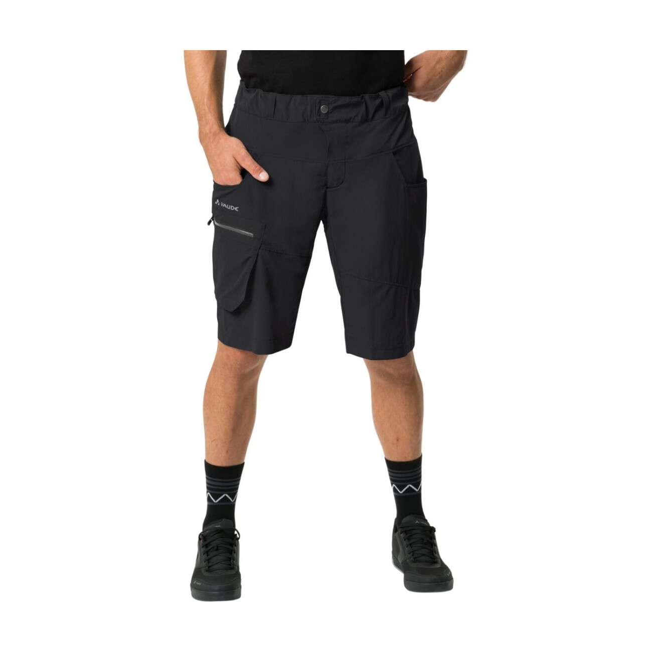 VAUDE Cyklistické nohavice krátke bez trakov - QIMSA - čierna