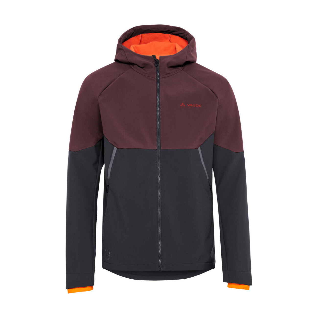 VAUDE Cyklistická vetruodolná bunda - QIMSA SOFTSHELL - bordová/čierna L