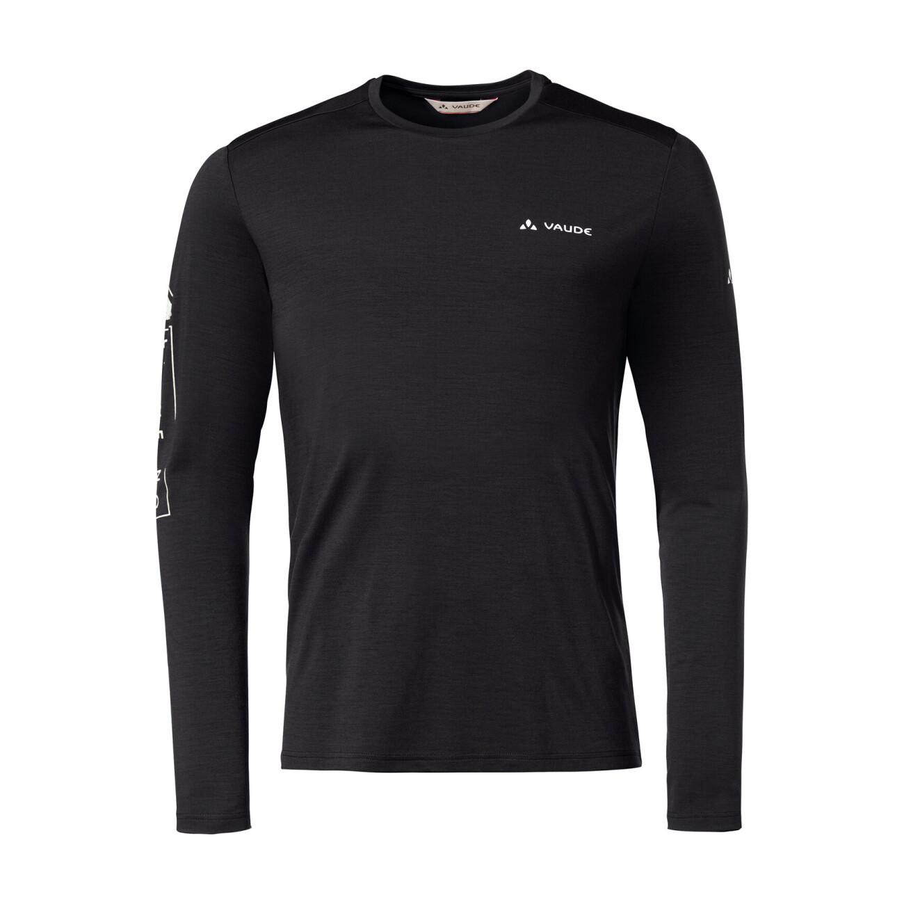 VAUDE Cyklistické tričko s dlhým rukávom - MONVISO MERINO - čierna S