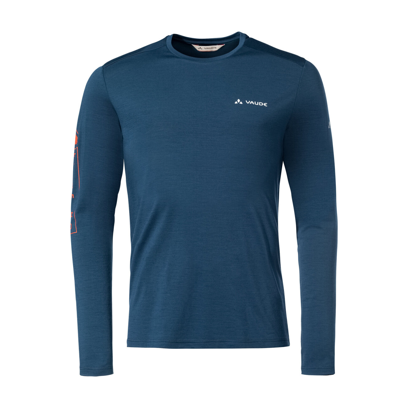 VAUDE Cyklistické tričko s dlhým rukávom - MONVISO MERINO - modrá M