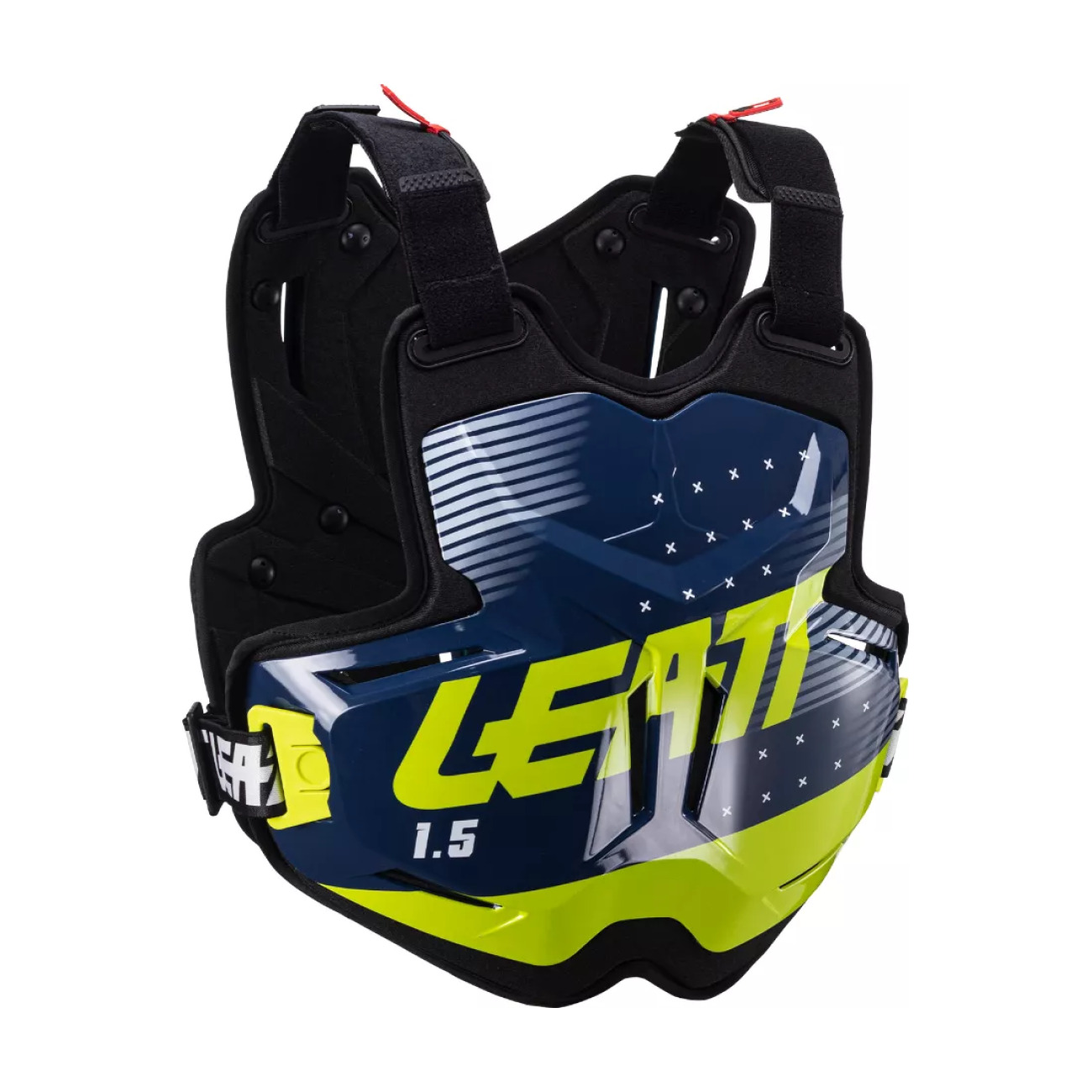 LEATT chránič na chrbát a hrudník - CHEST PROTECTOR 1.5 TORQUE - čierna/modrá/žltá UNI